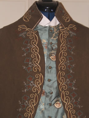 1780s Olive Suit Front Detail