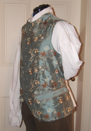1780s Olive Suit - Waistcoat Side