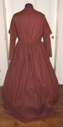 1840 Diaper Print Dress -  Back