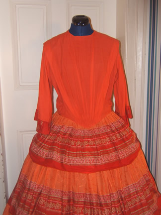 Orange Voile Dress - Front Closeup