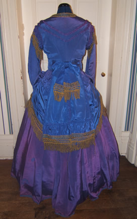 1869 Corded Silk Dress - Apron Drape Back