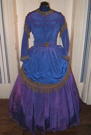 1869 Corded Silk Dress - Apron Drape Front