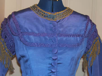 1869 Corded Silk Dress - Front Detail