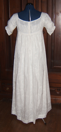 White Cotton Embroidered Regency Daydress - Back