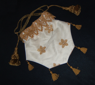 Embroidered Gold Net Reticule