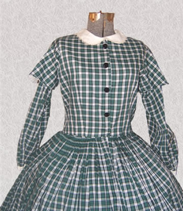 Green Plaid CW Dress - Bodice Detail